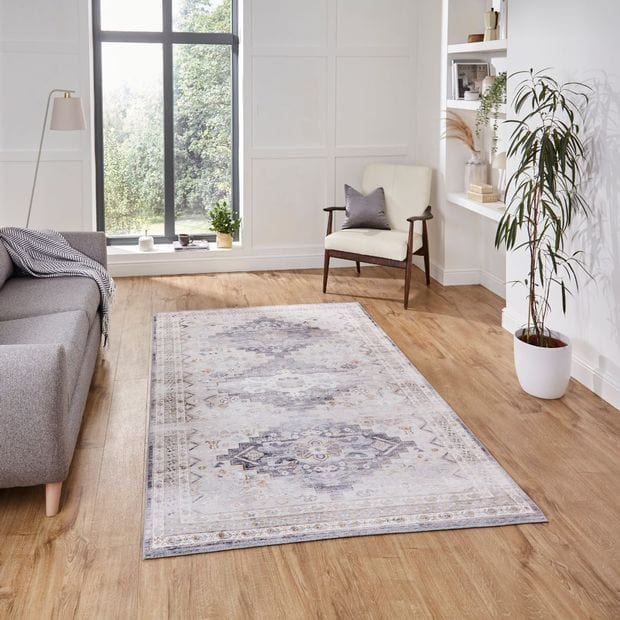 Think Rugs Rugs Rectangle / 120 x 170cm Topaz Think H1265 Grey Beige 5056331410730 - Woven Rugs
