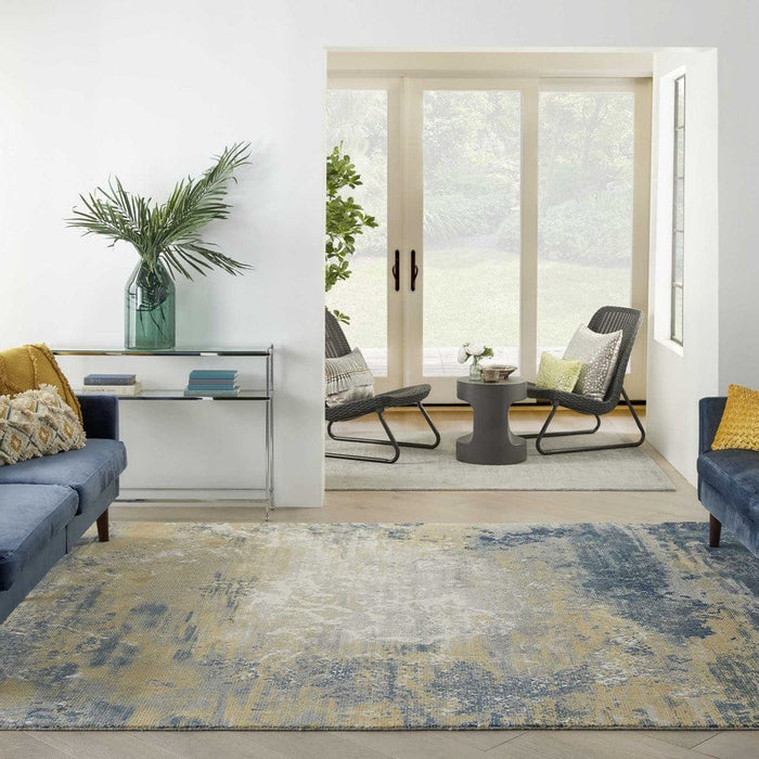 Nourison Rugs Twilight TWI22 Navy Gold - Woven Rugs
