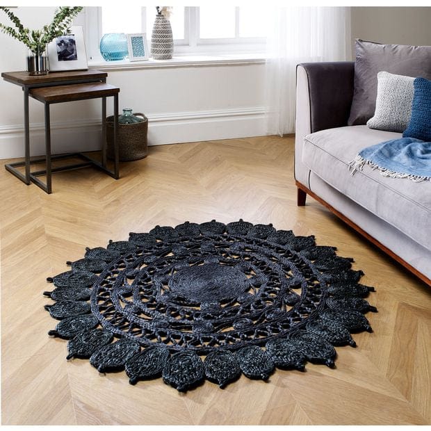 Oriental Weavers Rugs Circle / 180 x 180cm Zarla Black 5055375914747 - Woven Rugs