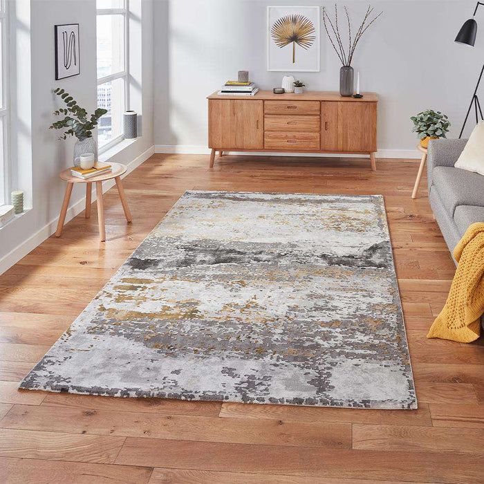 Think Rugs Rugs Craft 19788 Grey Ochre - Woven Rugs