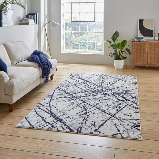 Think Rugs Rugs Artemis B8403A Blue Silver - Woven Rugs