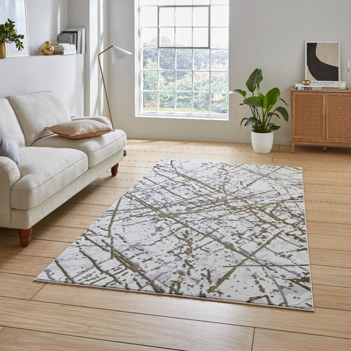 Think Rugs Rugs Artemis B8403A Gold Silver - Woven Rugs