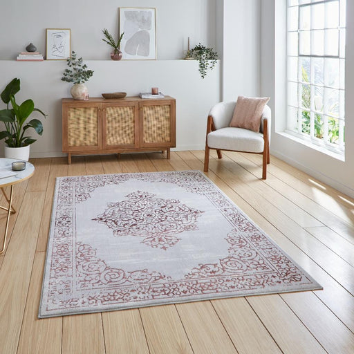 Think Rugs Rugs Artemis B9076A Rose Silver - Woven Rugs