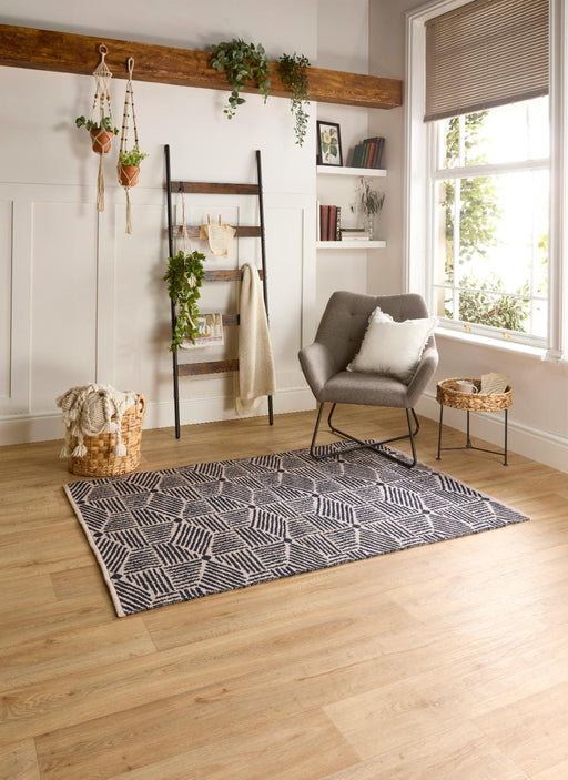 Origins Rugs Washable Hug Etch Natural Navy - Woven Rugs