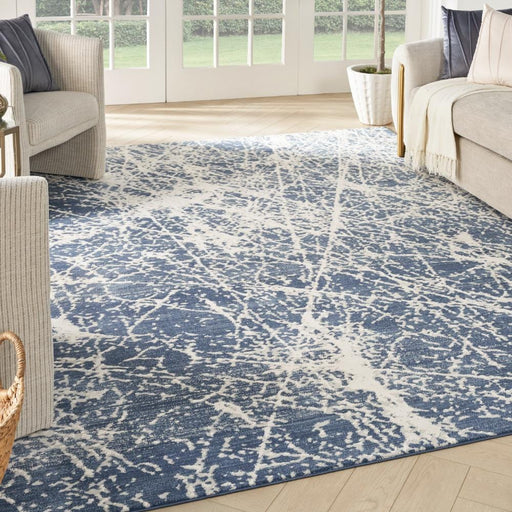 Nourison Rugs Exhale EXL02 Navy Ivory - Woven Rugs