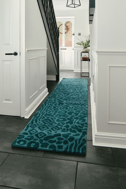 Woven Edge Rugs Rectangle / 70 x 300cm Woven Edge Runners FUSION D/GREEN 5061024391036 - Woven Rugs