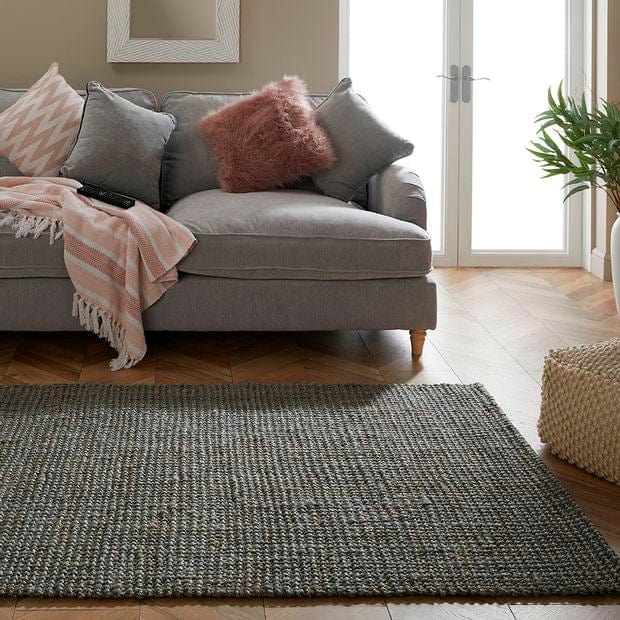 Esselle Rugs Rectangle / 120 x 170cm WHITEFIELD BOUCLE GREY 5060623077235 - Woven Rugs