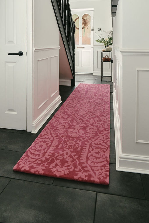 Woven Edge Rugs Rectangle / 70 x 300cm Woven Edge Runners LUCIA C4-PINK 5061024391067 - Woven Rugs