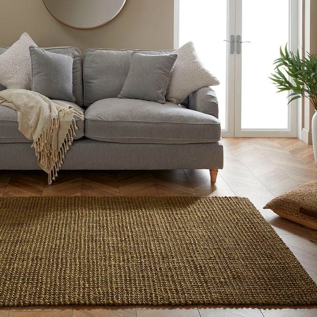 Esselle Rugs Rectangle / 120 x 170cm WHITEFIELD BOUCLE OLIVE 5060623077242 - Woven Rugs