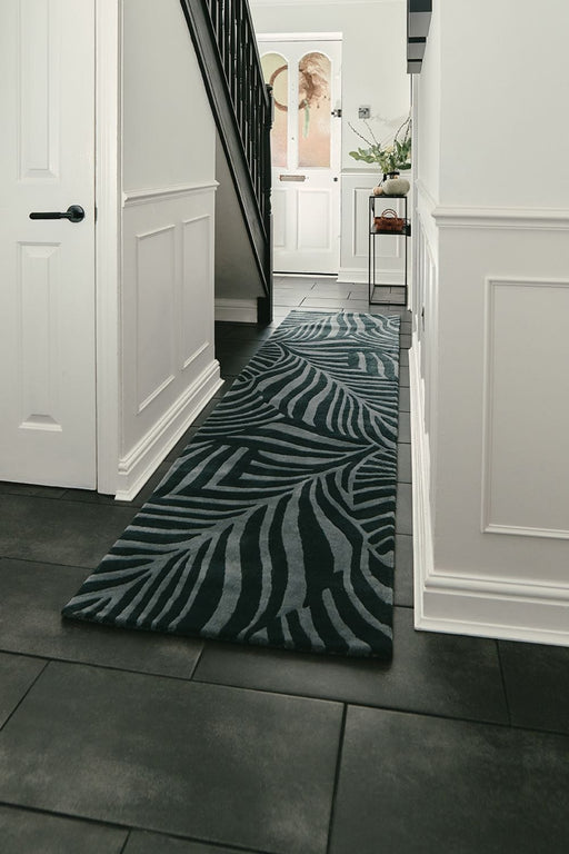 Woven Edge Rugs Rectangle / 70 x 300cm Woven Edge Runners PARADISE C4-CHARCOAL/GREY 5061024391081 - Woven Rugs
