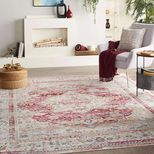 Nourison Rugs Vintage Kashan VKA07 Red Ivory - Woven Rugs